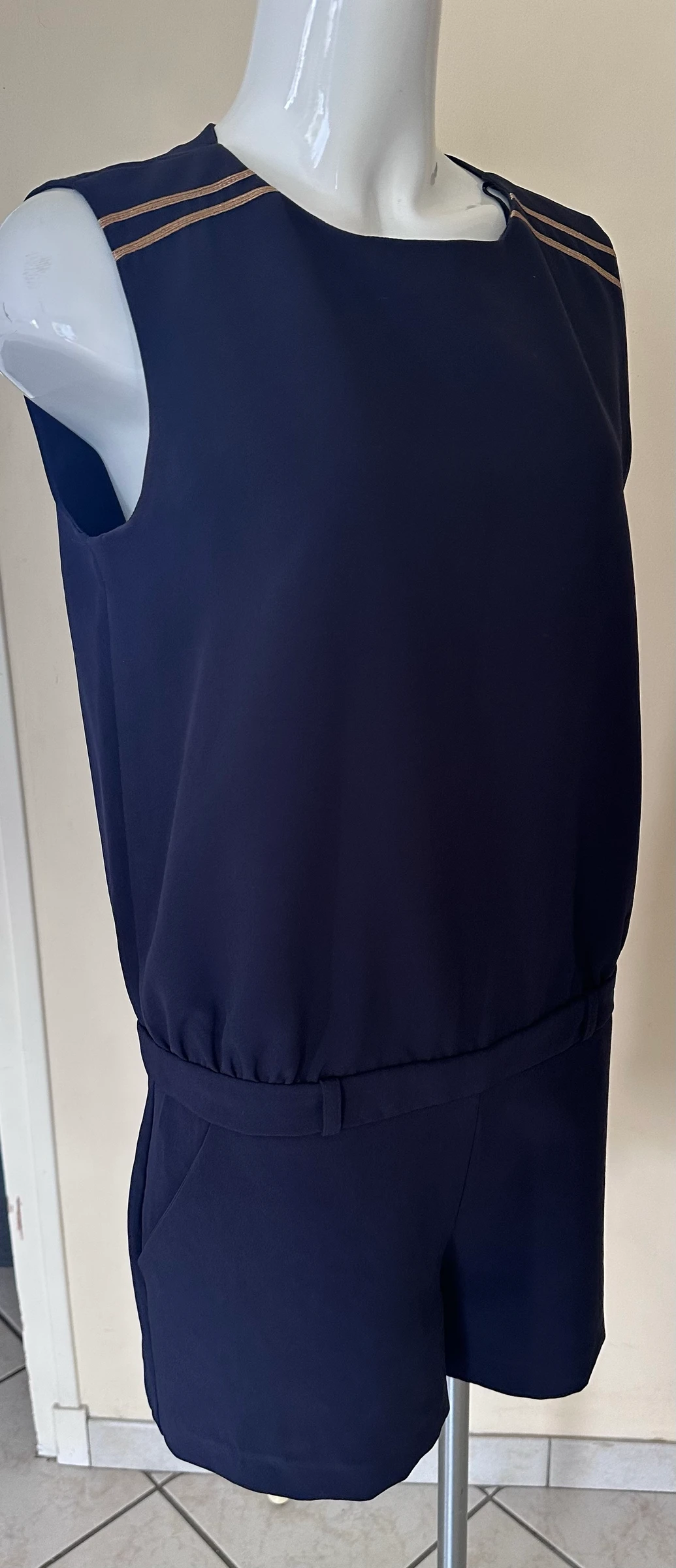 Élégante Combinaison-Short Azul Marinho Etam – Tamanho 40 – Estado Impecável – photo 7